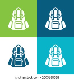 Bag Flat four color minimal icon set
