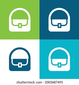 Bag Flat four color minimal icon set