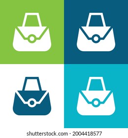 Bag Flat four color minimal icon set