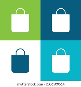 Bag Flat cuatro colores mínimo conjunto de iconos