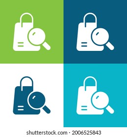 Bag Flat four color minimal icon set
