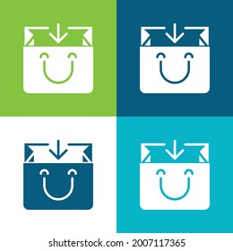 Bag Flat four color minimal icon set
