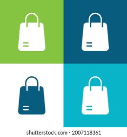 Bag Flat four color minimal icon set