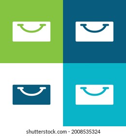 Bag Flat four color minimal icon set