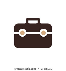 Bag Flat icon and Logo design brown color
