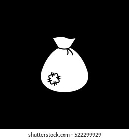 Bag Flat Icon On Black Background