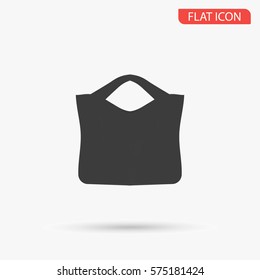 Bag flat icon symbol design vector illustration for websites and mobile, minimal icons black on white background with shadow