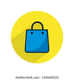 bag flat icon, vector shopping bag. retail store shopping bag, vector shopping illustration. supermarket sale