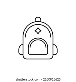 ilustración del logotipo del icono del contorno plano de la bolsa. conjunto de iconos de educación, escuela y universidad. adecuado para web, diseño, logotipo, aplicación