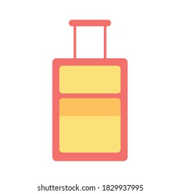 Bag flat style icon design, Baggage luggage tourism travel vacation trip journey accessory and holiday theme Vector illustration