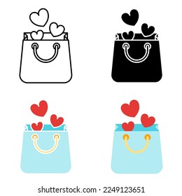 Bag in flat style isolated