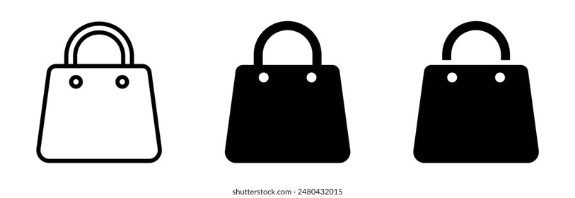 Bag flat vector icons. Shopping vector icon