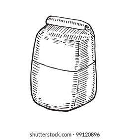 bag of flour cartoon vector illustration