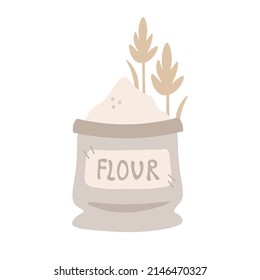 bag of flour with cereal vector illustration 