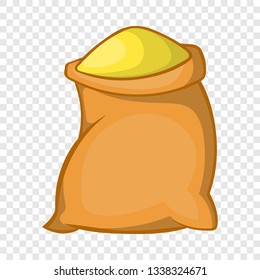 Bag of flour icon in cartoon style on a background for any web design 