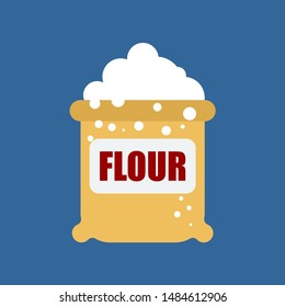Bag of flour isolated. Food vector illustration