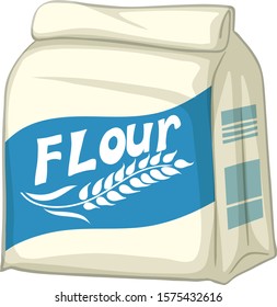 Bag of flour on white background illustration