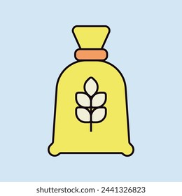 Icono de color vectorial de harina de bolsa. Aparato de cocina. Símbolo gráfico para cocinar diseño de sitio web, logotipo, aplicación, UI