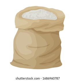 Bag of flour vector icon.Cartoon vector icon isolated on white background bag of flour.