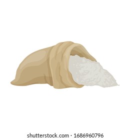 Bolsa de icono vector harina.Icono vectorial de caricatura aislado en bolsa de fondo blanco de harina.