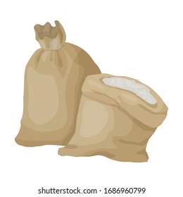 Bag of flour vector icon.Cartoon vector icon isolated on white background bag of flour.