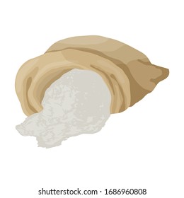 Bag of flour vector icon.Cartoon vector icon isolated on white background bag of flour.