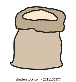 Bag of flour vector icon.Color vector icon isolated on white background bag of flour.