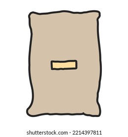 Bolsa del icono del vector de harina.Icono del vector de color aislado en la bolsa de fondo blanca de harina.