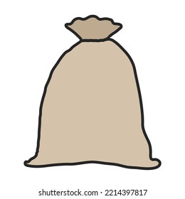 Bag of flour vector icon.Color vector icon isolated on white background bag of flour.