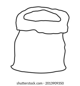 Bag of flour vector icon.Outline vector icon isolated on white background bag of flour.