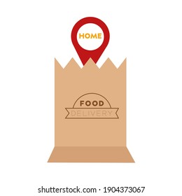 Bag food Delivery shop product domiciliary icon- Vector