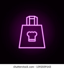 bag for food neon icon. Elements of food and drink set. Simple icon for websites, web design, mobile app, info graphics