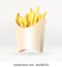 a bag of French fries paper, vector