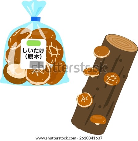 Bag of fresh log grown shiitake mushrooms