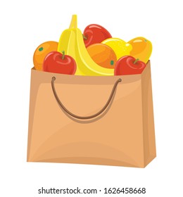 Bag of fruit vector icon.Cartoon vector icon isolated on white background bag of fruit.