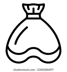 Bag garbage icon outline vector. Trash bin. Waste plastic