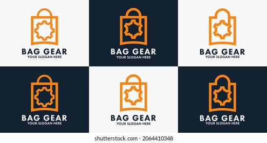 bag gear logo design, inspiration logo for workshop, auto parts shop and other shop