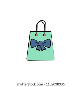 bag with gift colored icon. Element of birthday icon for mobile concept and web apps. Color bag with gift icon can be used for web and mobile on white background