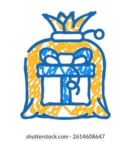 bag gift doodle icon sketch vector. bag gift sign. isolated symbol illustration