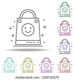 bag with gift dusk icon. Elements of Birthday in multi color style icons. Simple icon for websites, web design, mobile app, info graphics