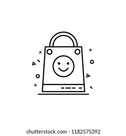bag with gift dusk style icon. Element of birthday party in dusk style icon for mobile concept and web apps. Thin line bag with gift icon can be used for web and mobile