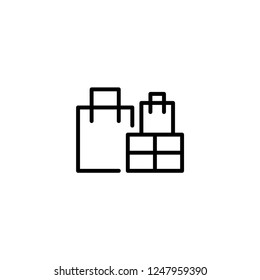 Bag and gift icon. Shopping sign