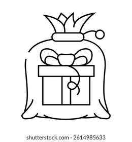 bag gift line icon vector. bag gift sign. isolated contour symbol black illustration