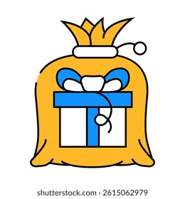 bag gift line icon vector. bag gift sign. isolated symbol illustration