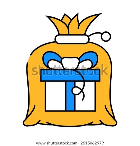 bag gift line icon vector. bag gift sign. isolated symbol illustration