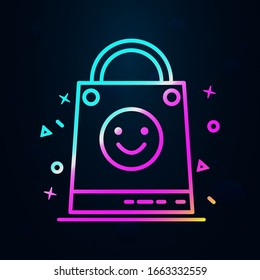 Tasche mit Geschenk im nolanischen Stil Symbol. Einfache dünne Linie, Vektorillustration der Geburtstagssymbole für i und ux, Website oder mobile Anwendungen