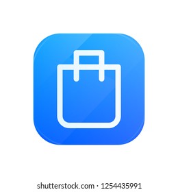 Bag glossy flat icon, pack symbol