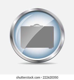 Bag Glossy Icon Vector Illustration