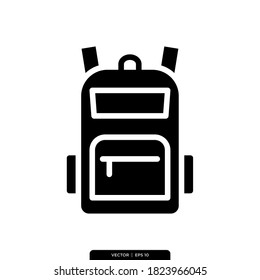 plantilla de logotipo vectorial de icono de estilo de glifo de bolsa