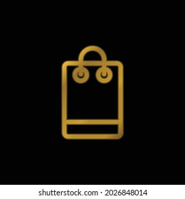Bag gold plated metalic icon or logo vector